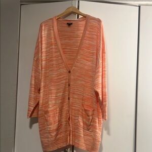 Torrid Orange Cardigan Sweater Long Open Front
